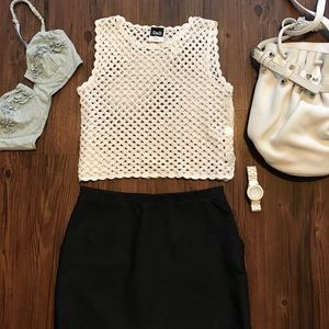 2-piece outfit: D&G crochet top & D&G mini skirt